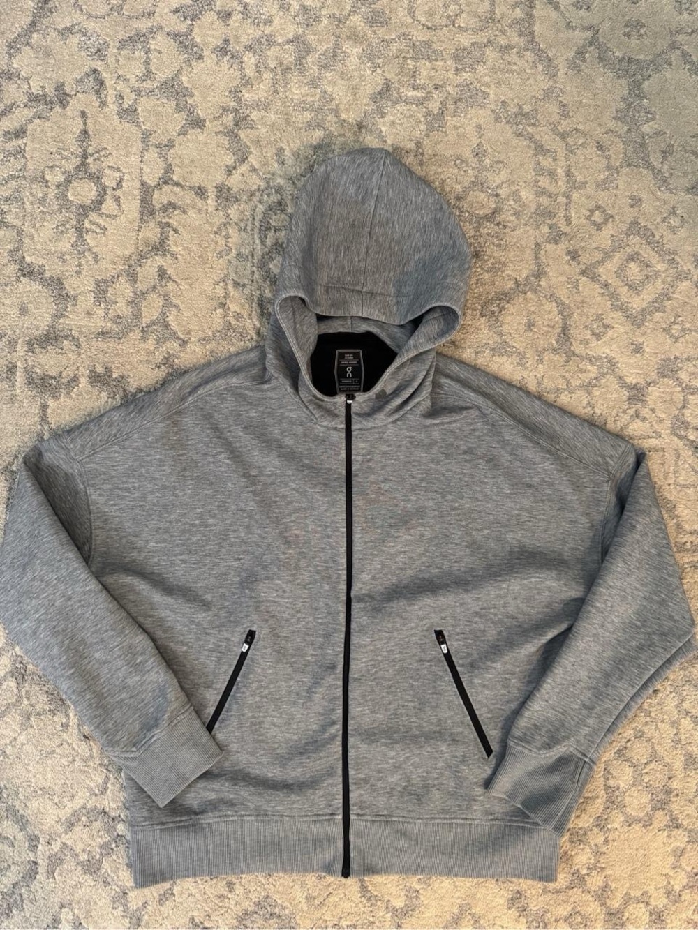 On Running Men's Heather Gray Full-Zip Hoodie